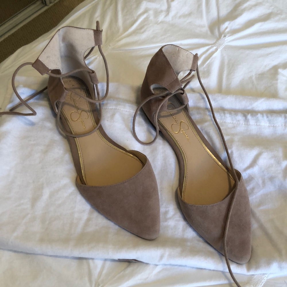 Jessica Simpson lace up flats